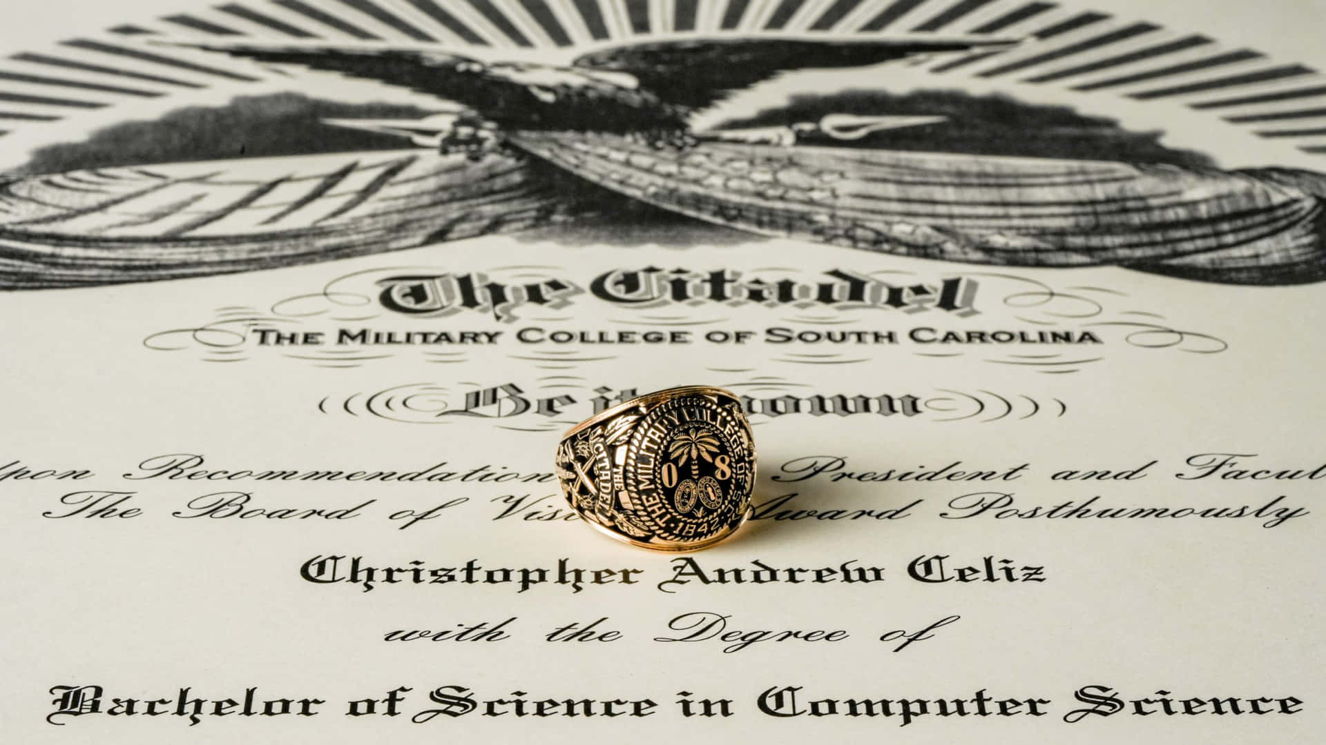 Posthumous Military Degree And Class Ring Wallpaper