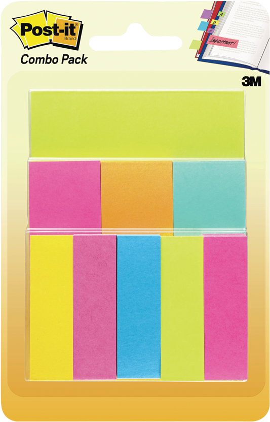 Postit Combo Pack Variety Sizes Colors PNG
