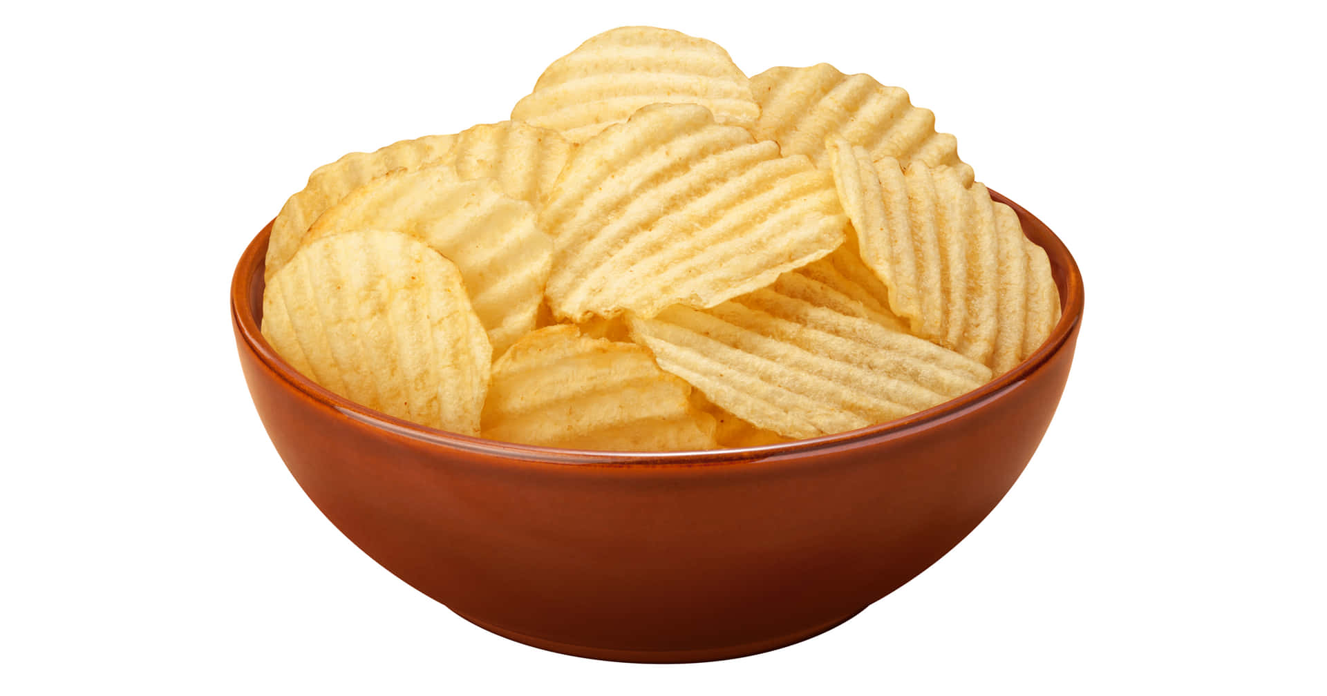 Kartofler Chips i Brun Skål Wallpaper