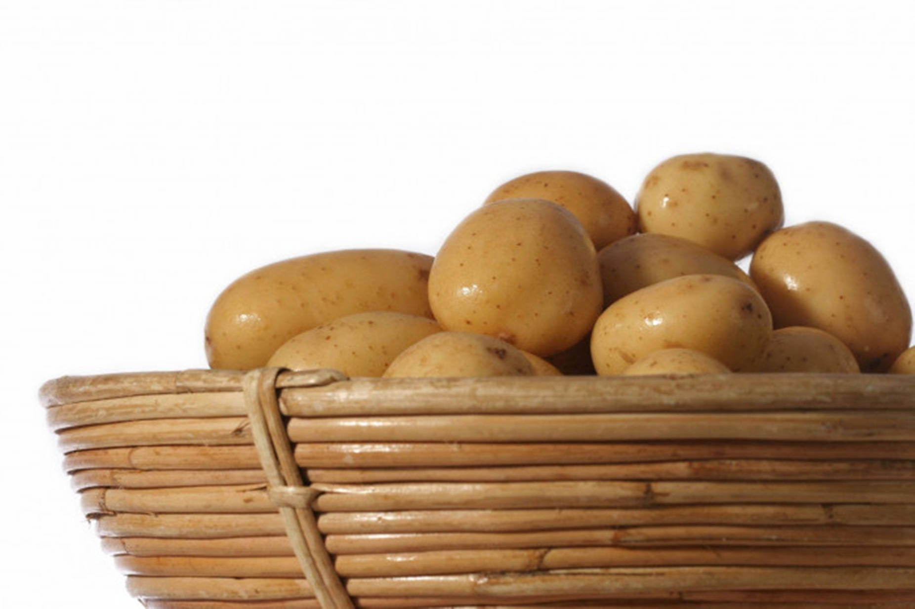 Potatoes In A Woven Wicker Basket Wallpaper
