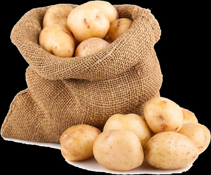 Potatoesin Burlap Sack PNG