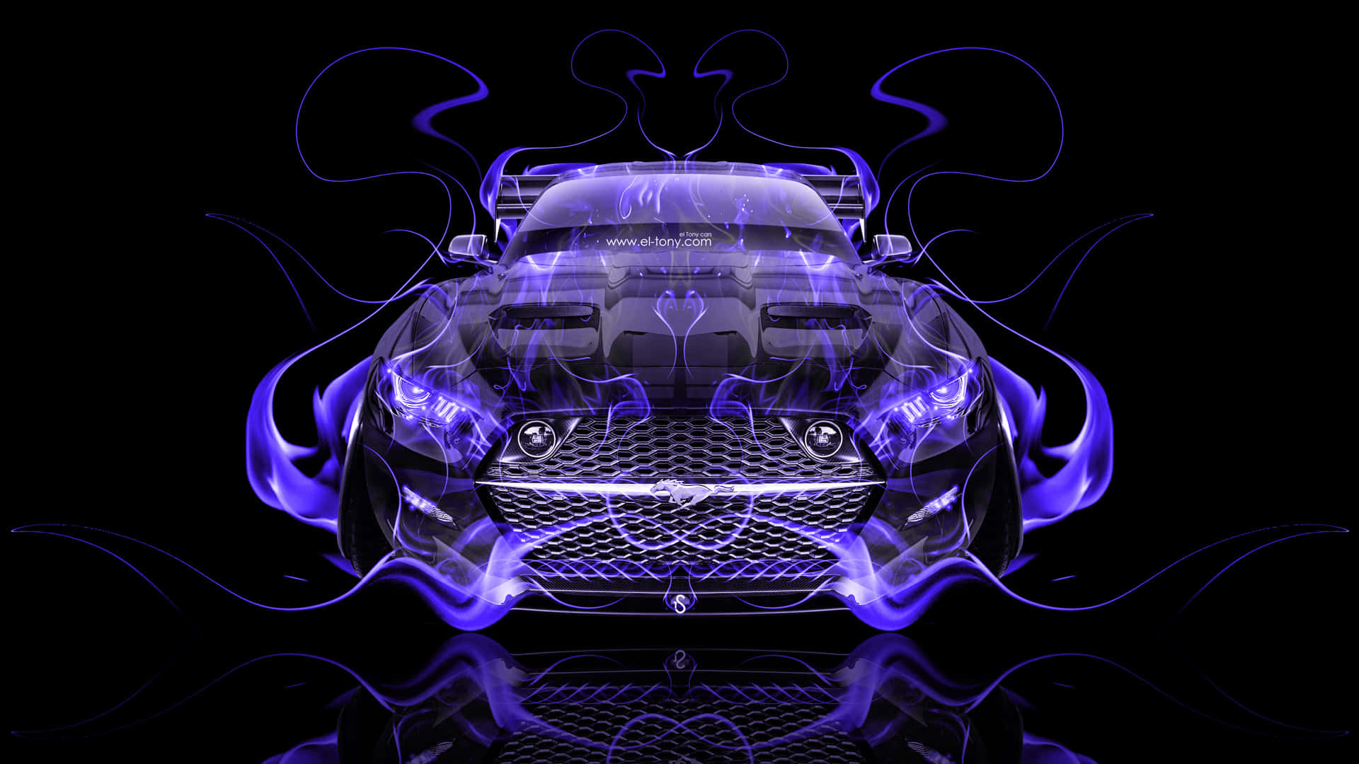 Potentemuscolare Americano: Una Ford Mustang Blu
