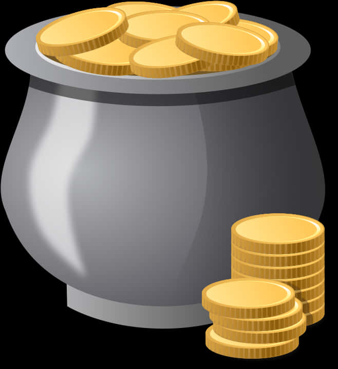 Potof Gold Coins Vector PNG