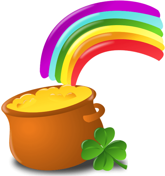 Potof Gold Rainbow St Patricks Day PNG