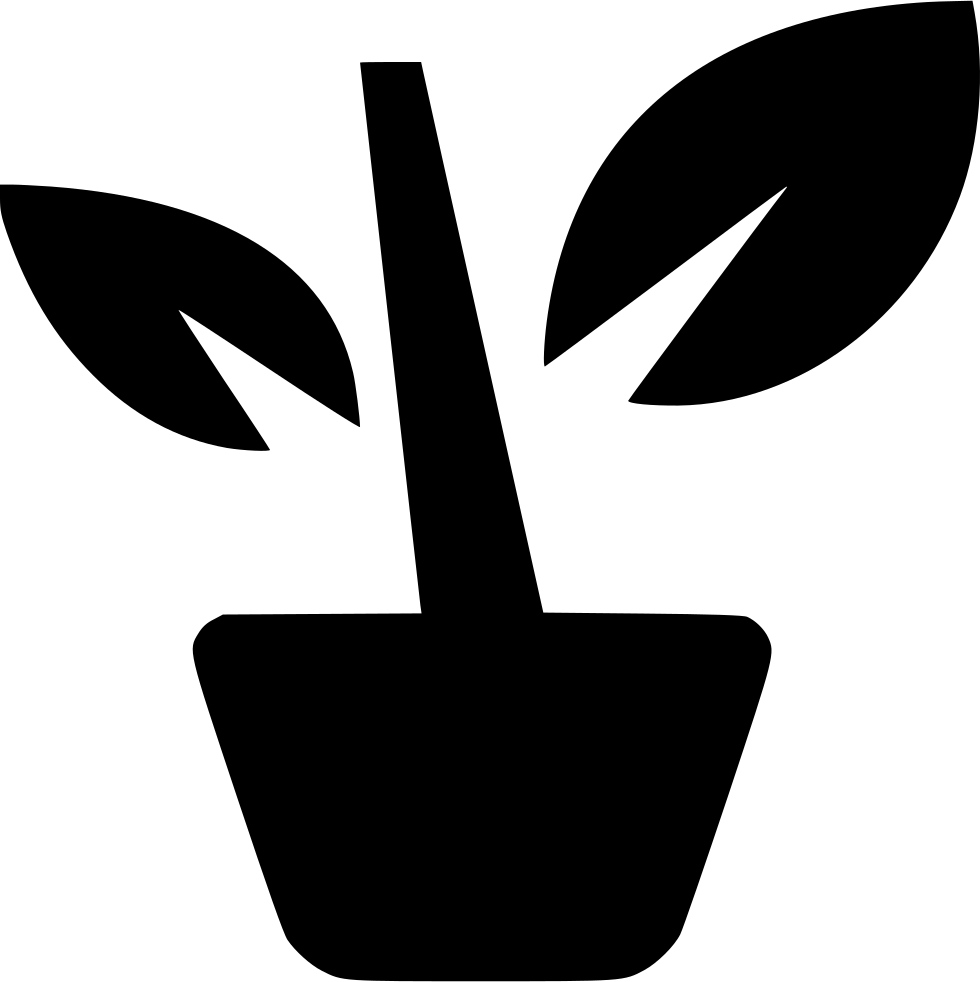 Potted Plant Silhouette Icon PNG