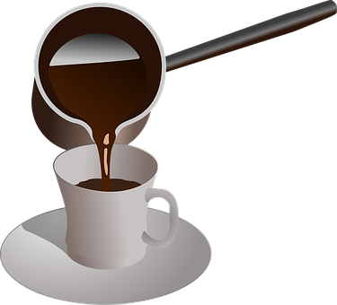 Pouring Coffee Vector Illustration PNG