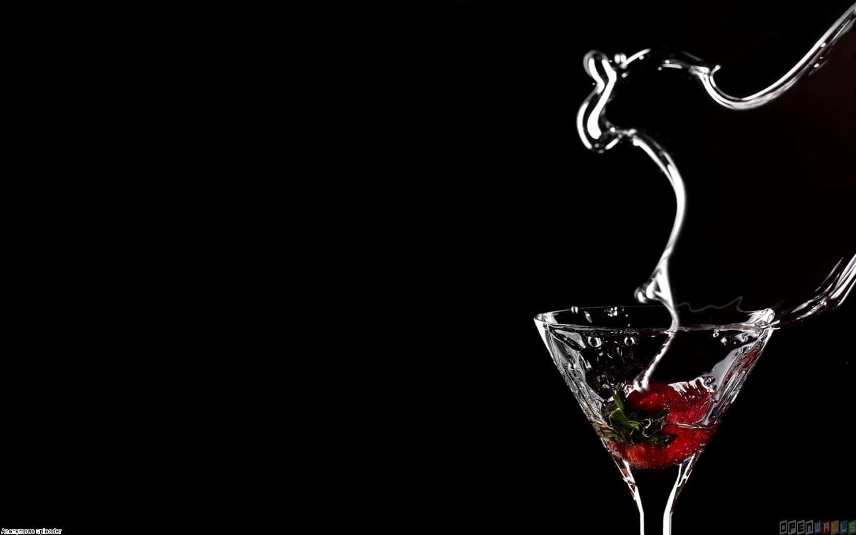 Pouring Martini Cocktail On Glass Wallpaper