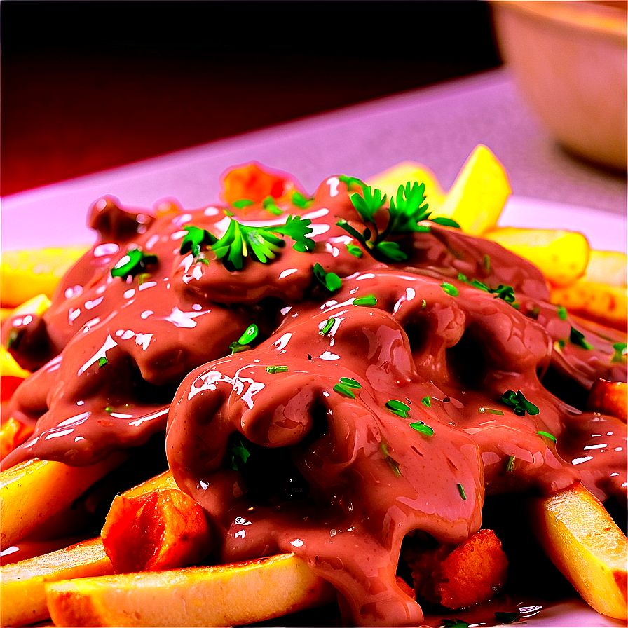 Poutine With Stroganoff Sauce Png Gkv PNG