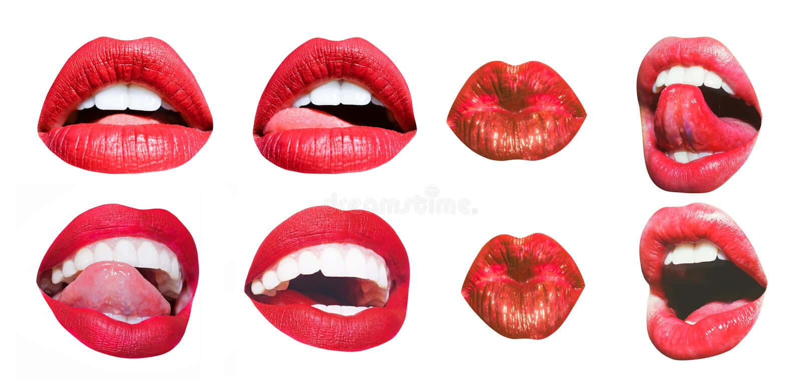 Pouting Red Lips Tongue Out Wallpaper