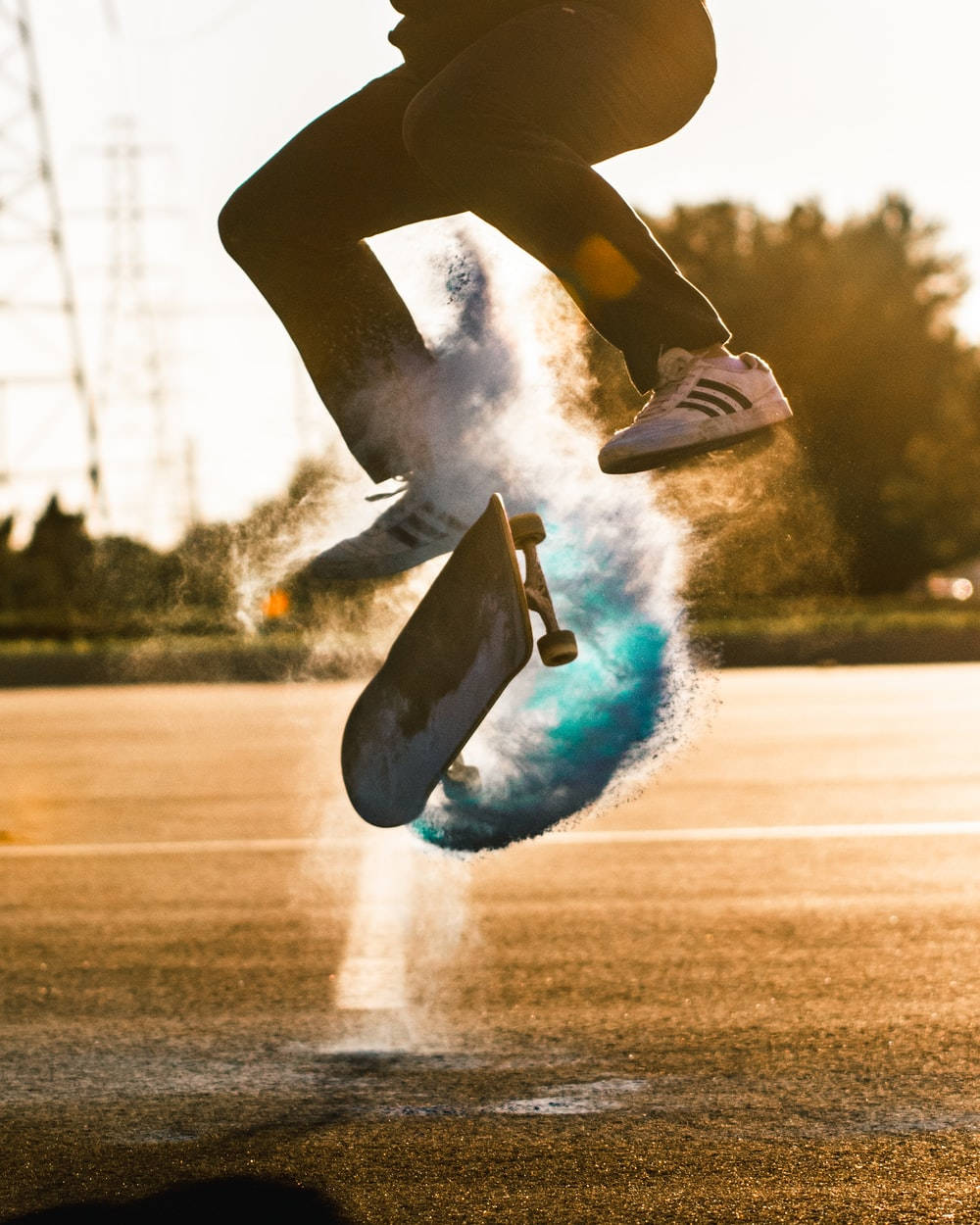 Powder Clouds Trick Skater Aesthetic Wallpaper
