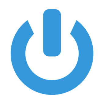 Power Button Icon Blue Black Background PNG