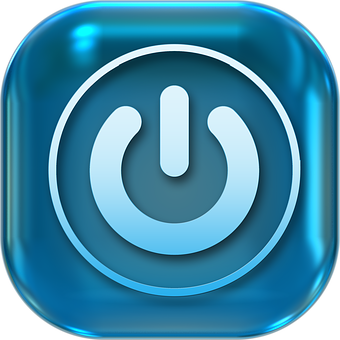 Power Button Icon Blue Glow PNG