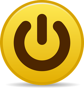 Power Button Icon Golden PNG