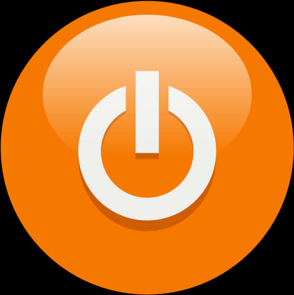 Power Button Icon Orange Background PNG