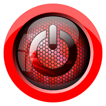 Power Button Icon Red Background PNG