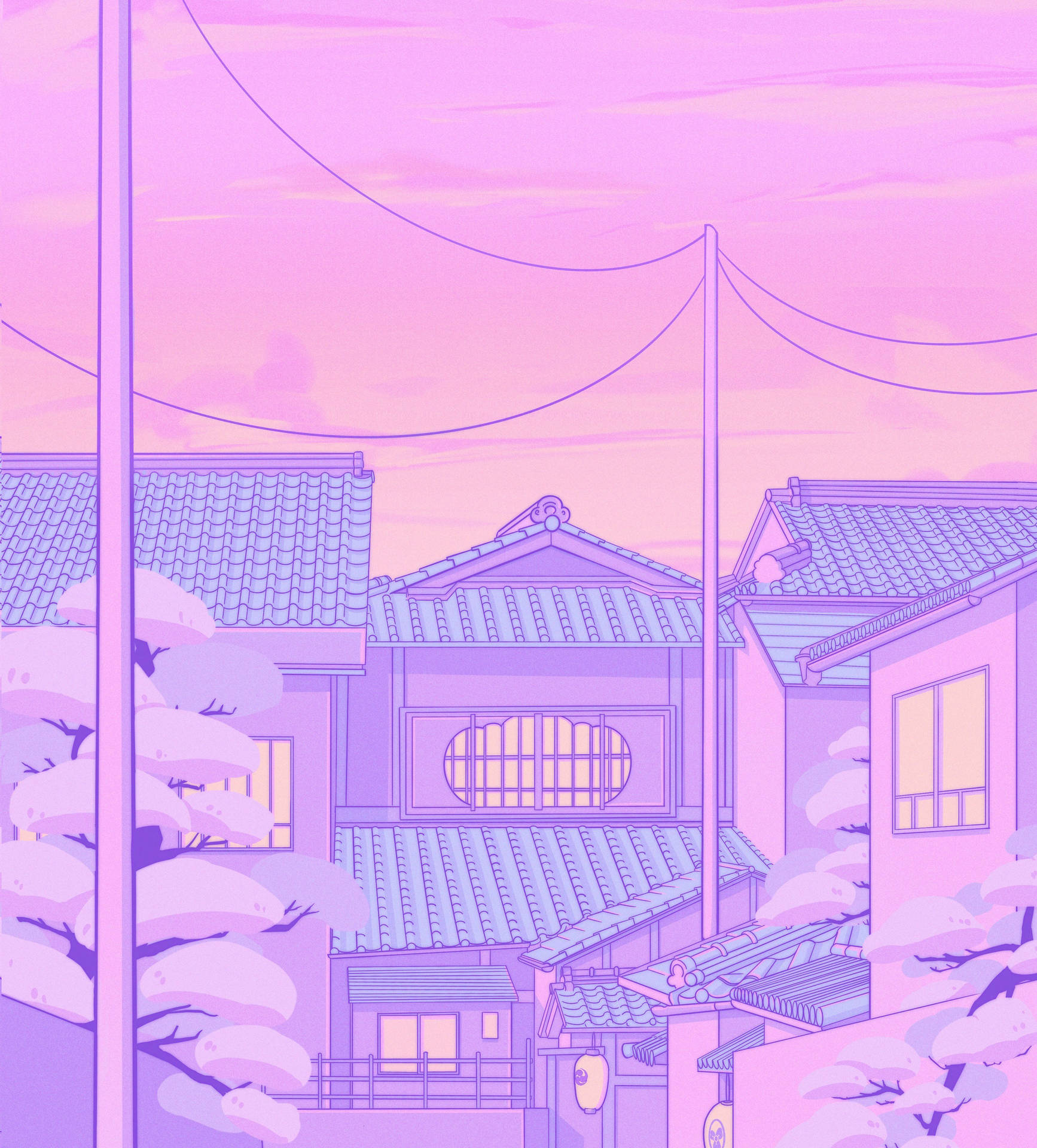Delving into the Tranquility: Surreal Pastel Japanese Aesthetic Wallpaper