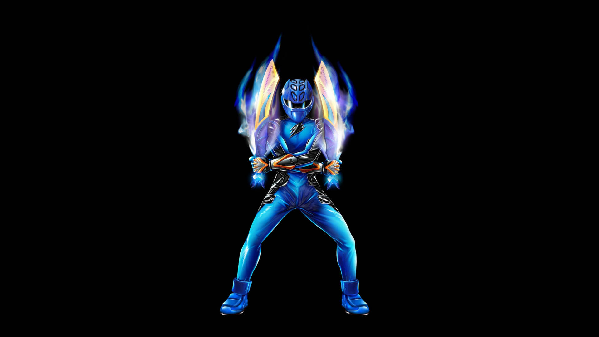 Power Rangers Blue Weapon Art Wallpaper