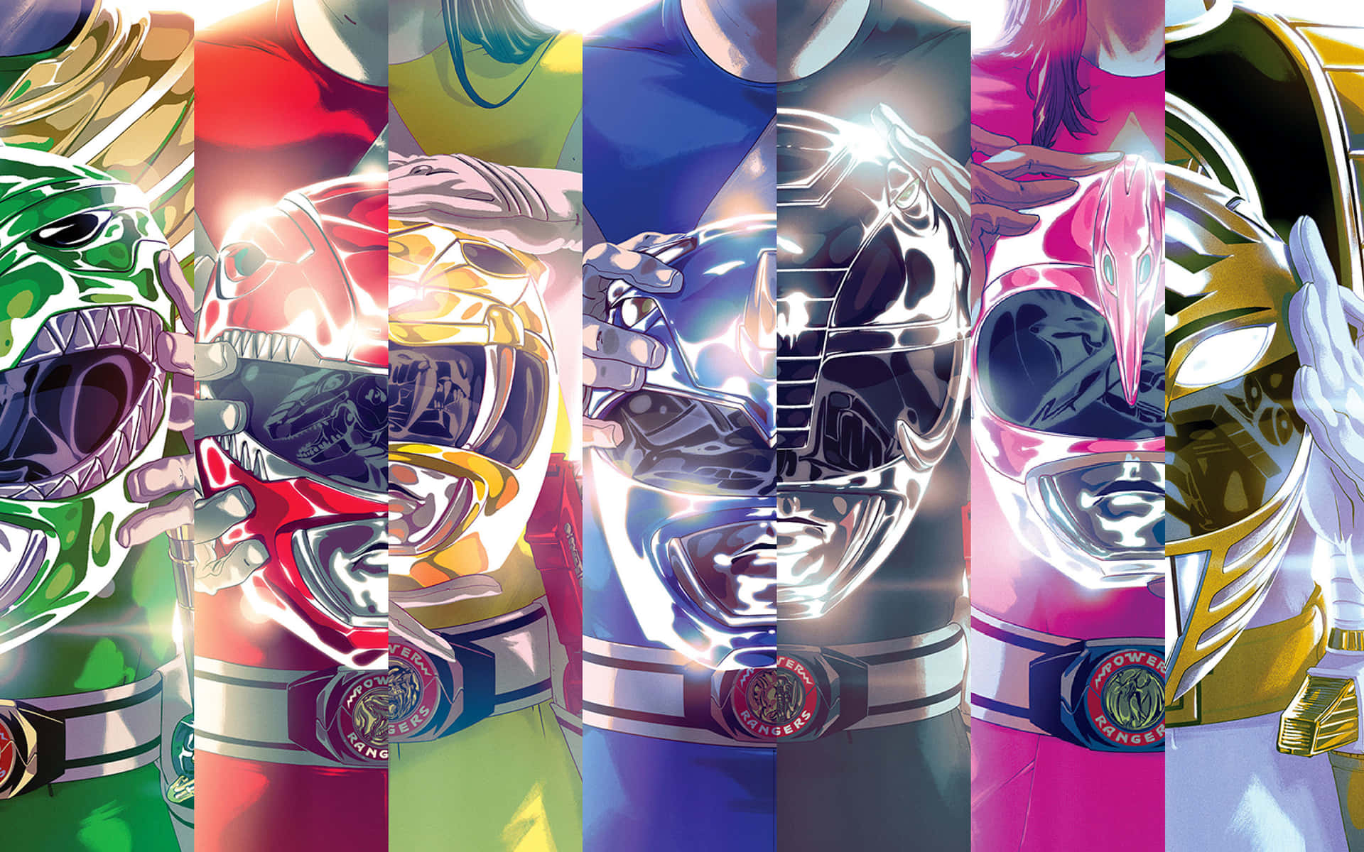 Power Rangers Colorful Montage Wallpaper
