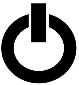 Power Symbol Icon Blackand White PNG