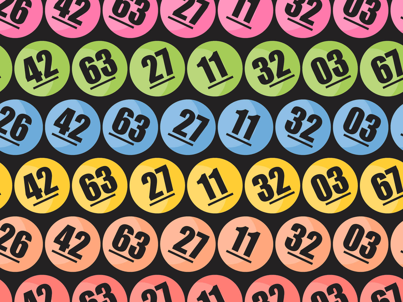 Powerballfarbige Zahlen Wallpaper