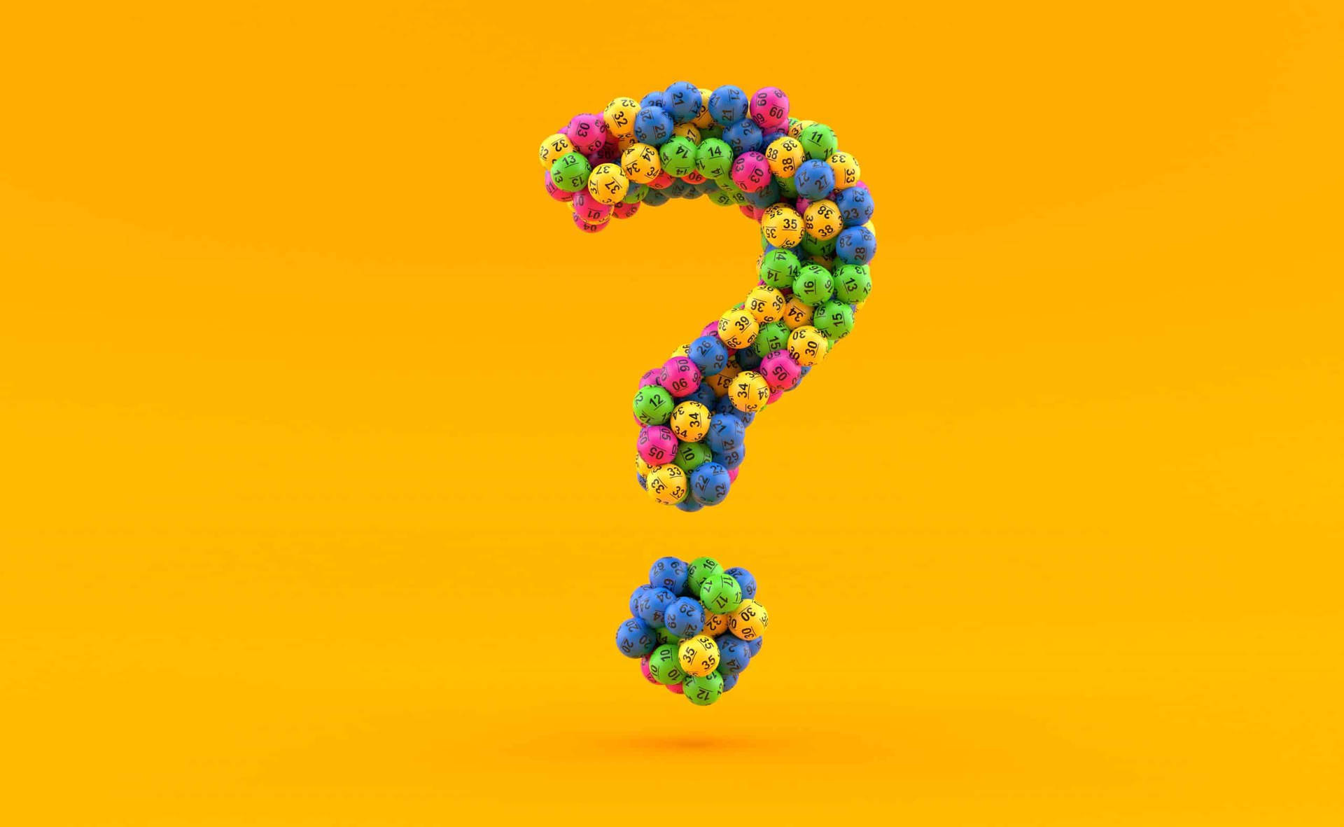 Powerball spørgsmålstegn Tapet – Farverige spørgsmålstegn giver liv til din skærm. Wallpaper