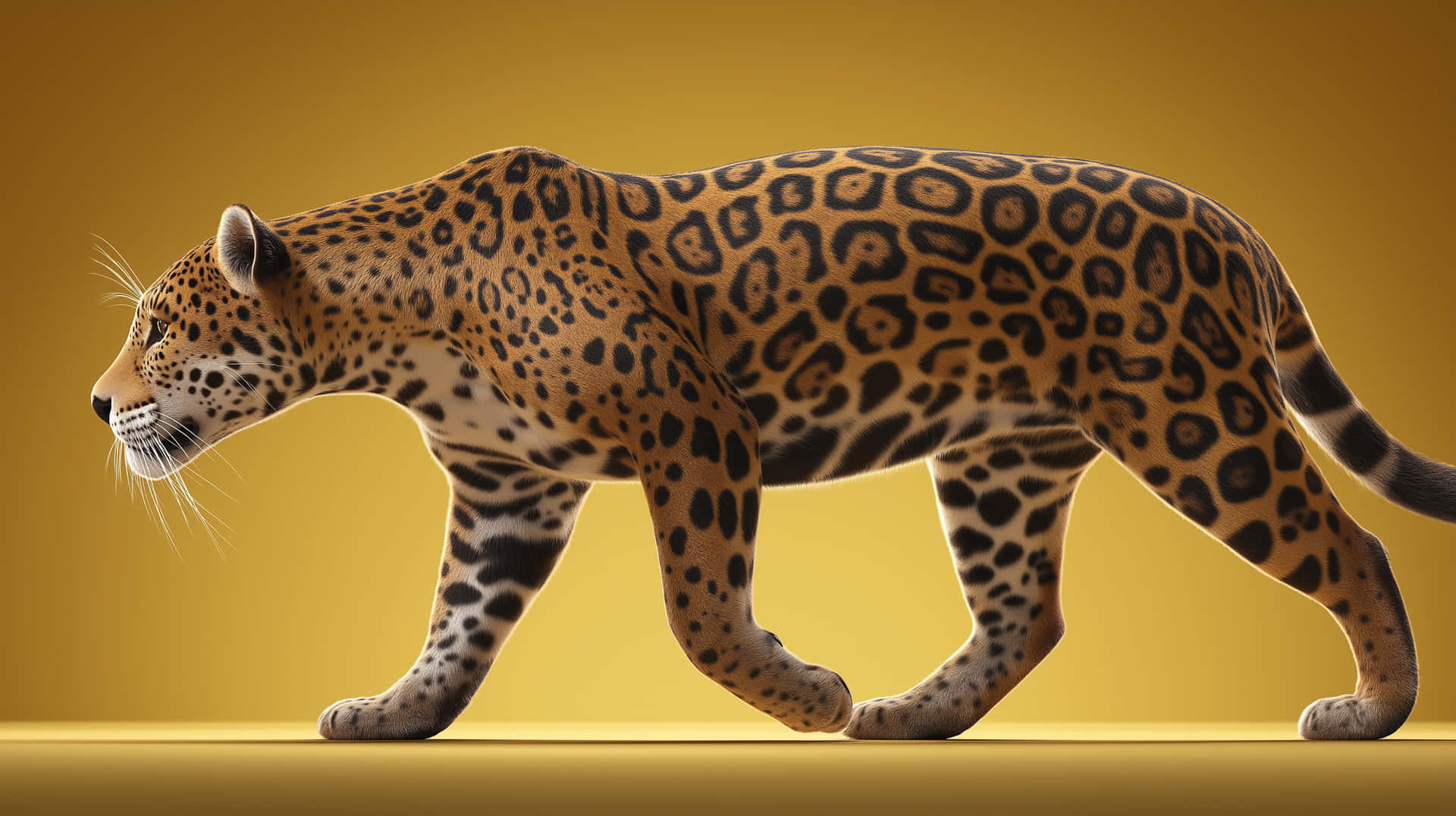 Powerful Jaguar Stride On Seamless Studio Horizon Wallpaper
