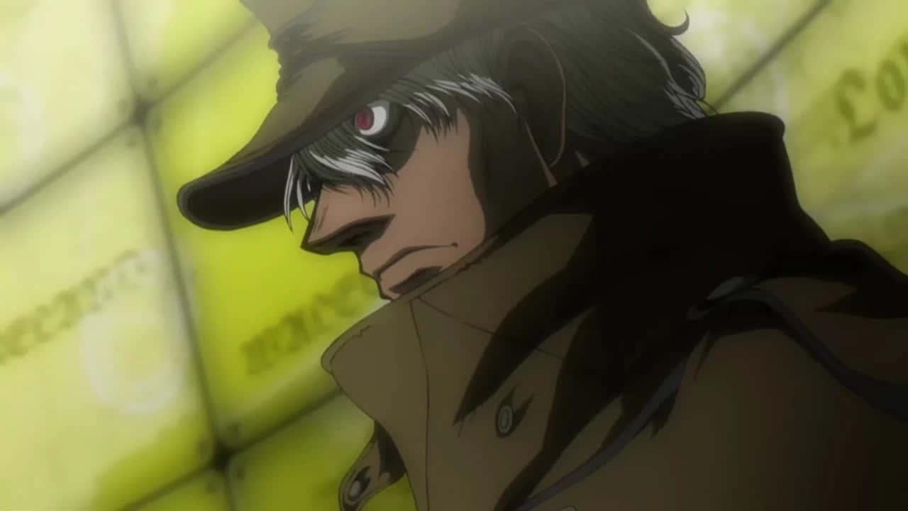 Powerful Stance Of The Captain From Hellsing Anime Series Wallpaper