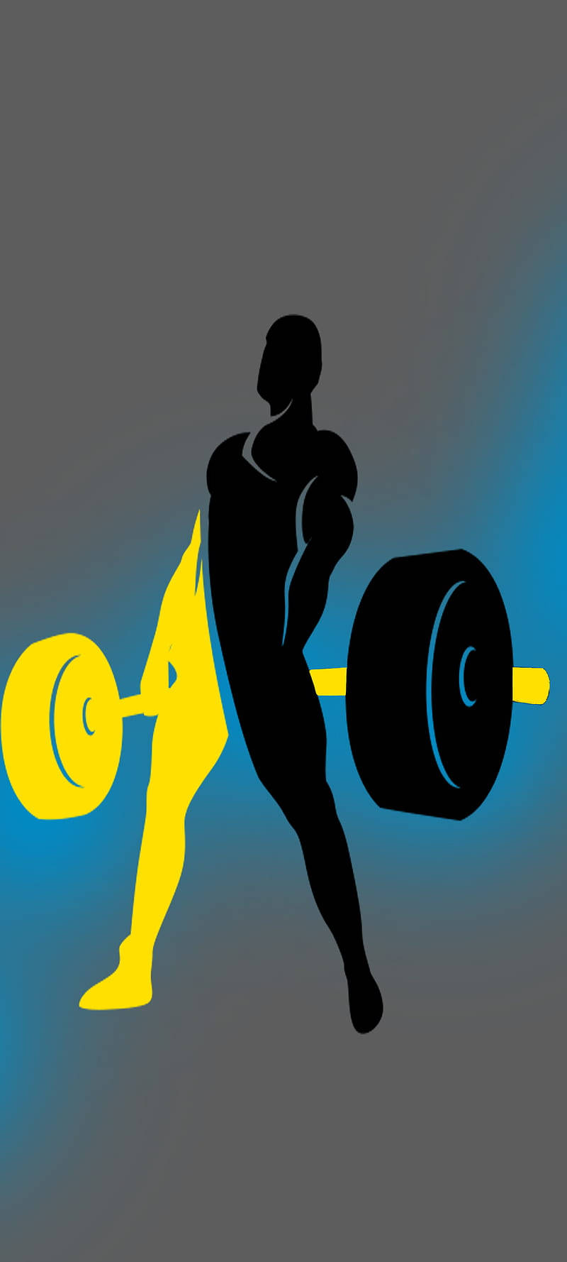 Powerlifting Exercise Black&Yellow Graphic Art Wallpaper