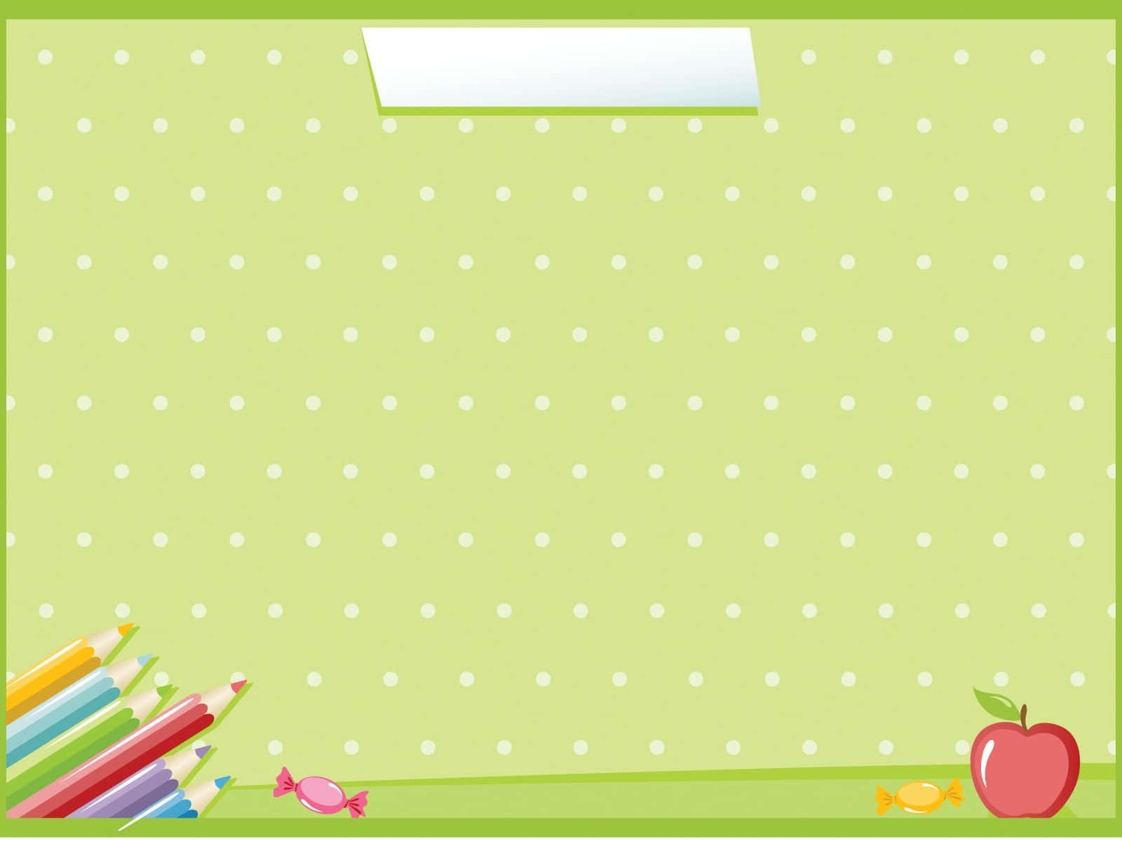 Eingrüner Hintergrund Mit Einem Bleistift, Einem Apfel Und Einem Notizbuch.