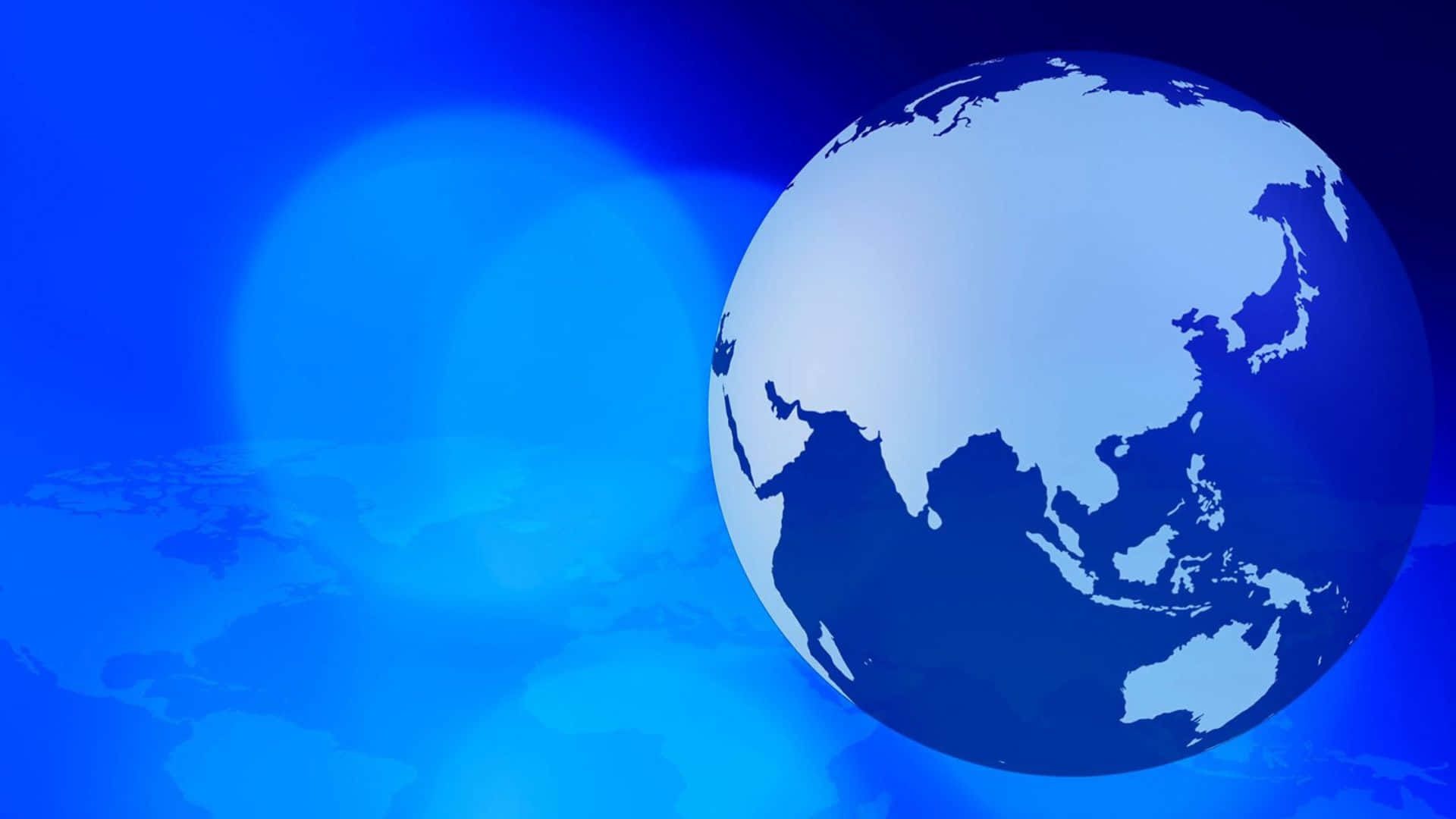 A Blue Globe With A Blue Background