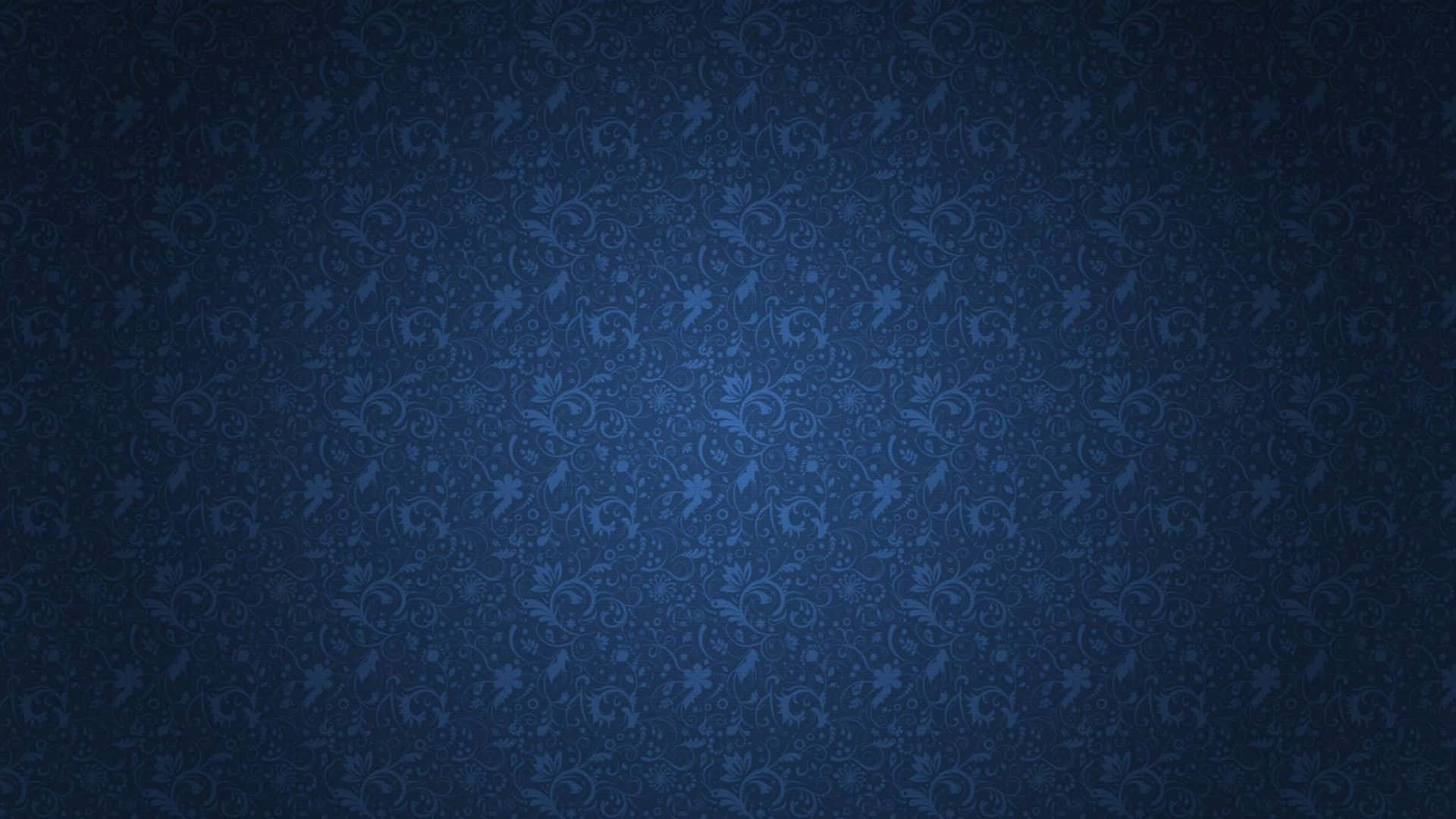A Blue Wallpaper With A Floral Pattern