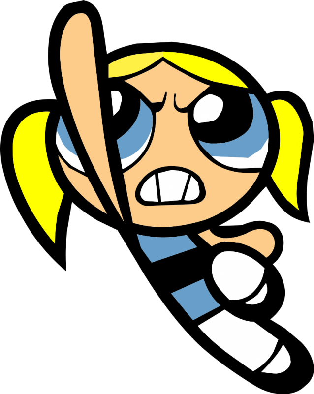 Powerpuff Girl Bubbles Action Pose PNG