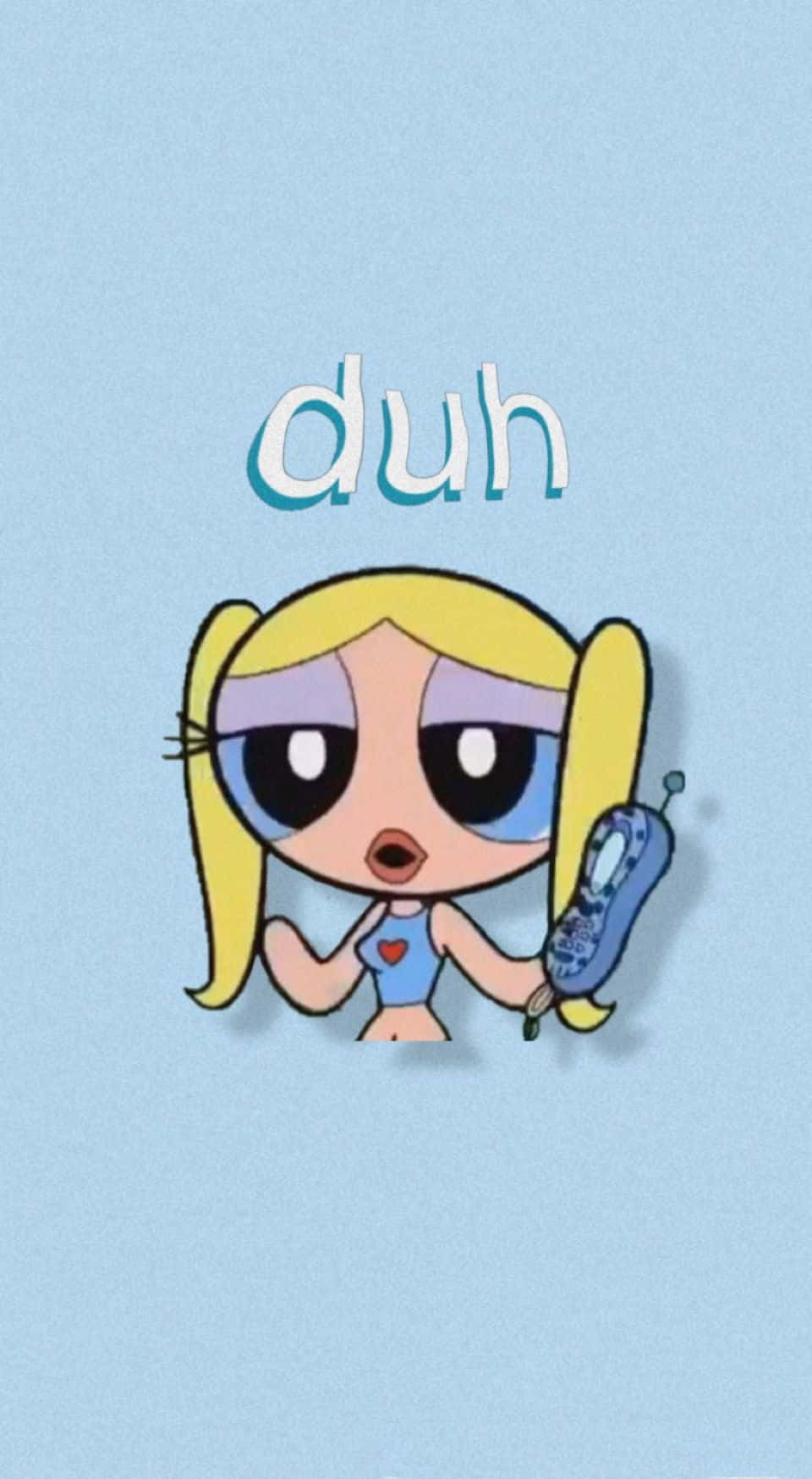 Powerpuff Girl Telefoon Duh Uitdrukking Achtergrond