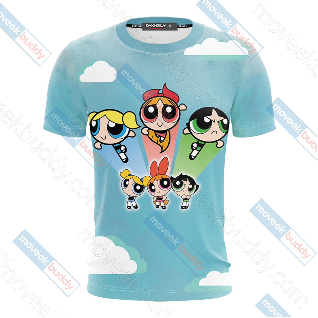 Powerpuff Girls Blue Sky T Shirt Design PNG