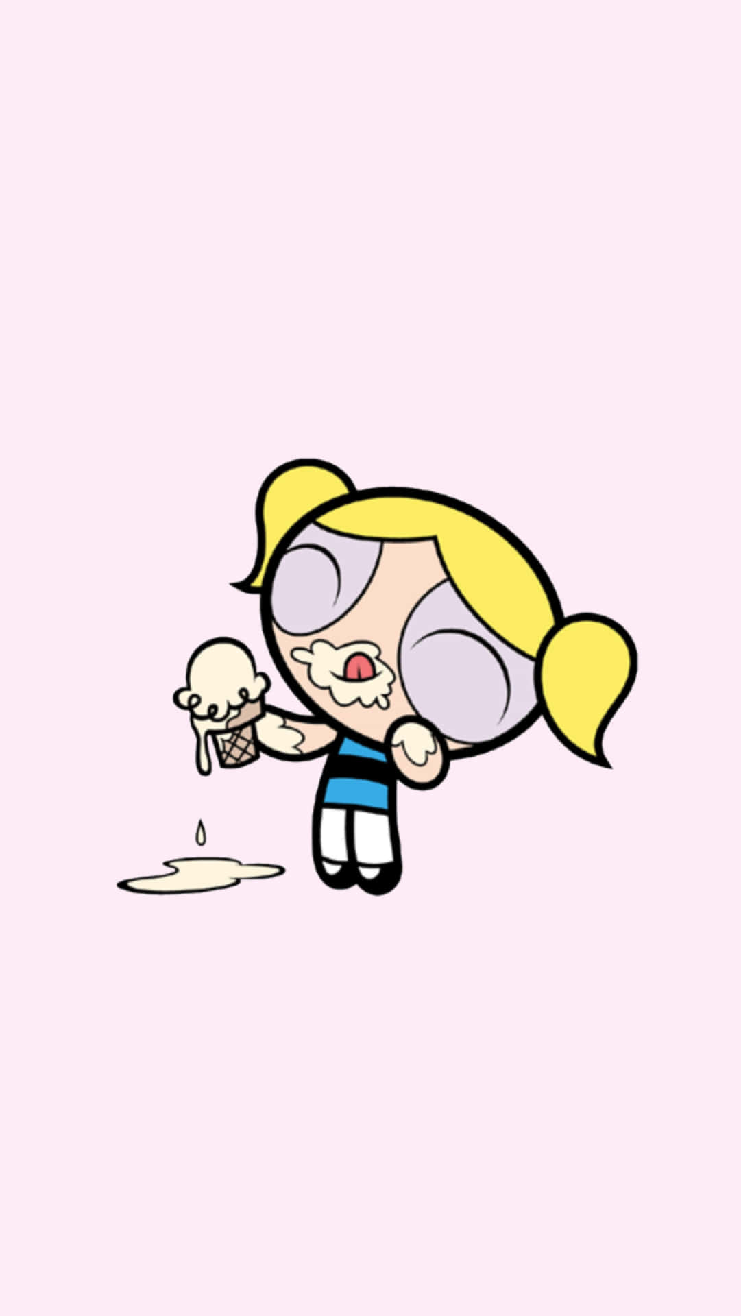 Powerpuff Girls Bubbles Eating Ice Cream Wallpaper