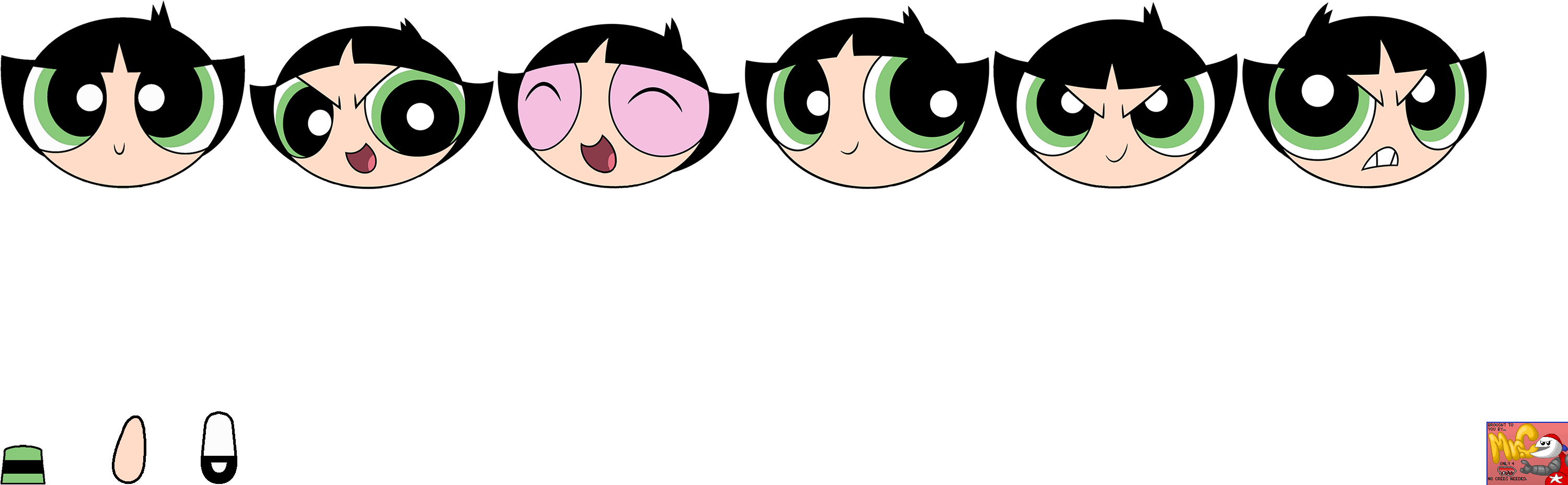 Powerpuff Girls Expressions Sequence PNG