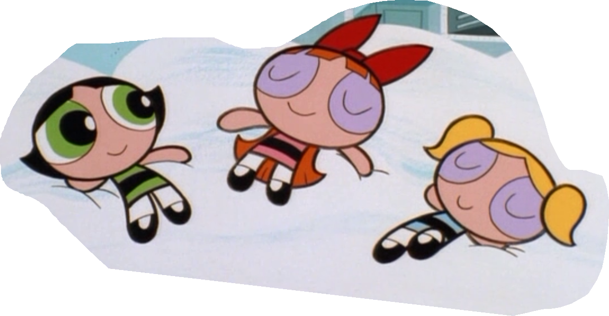 Powerpuff Girls Flying Together PNG