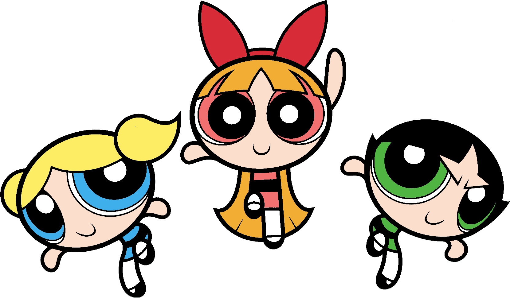 Powerpuff Girls Trio Illustration PNG