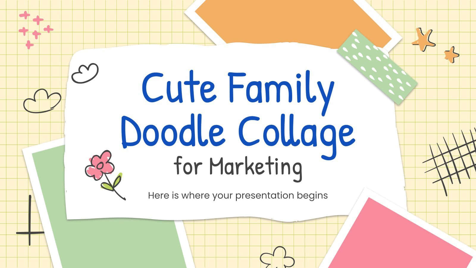 Cute Family Doodle Collage Ppt Background