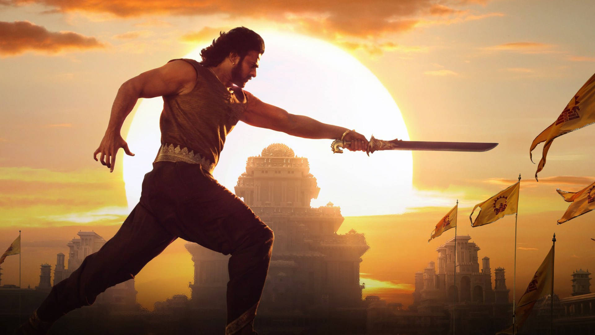 Download Prabhas Hd Training With A Sword Wallpaper 