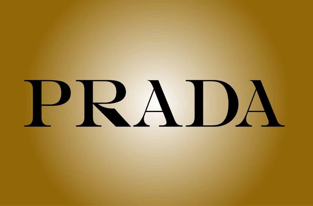Download Prada Logo On A Gold Background | Wallpapers.com