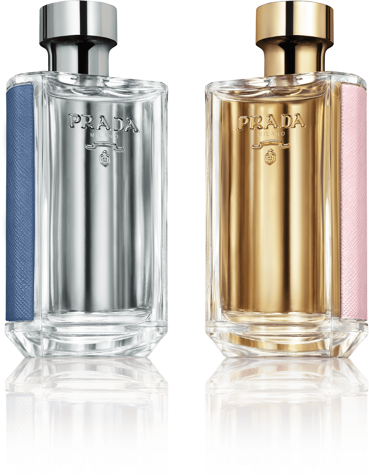 Prada Perfume Bottles Silverand Gold PNG