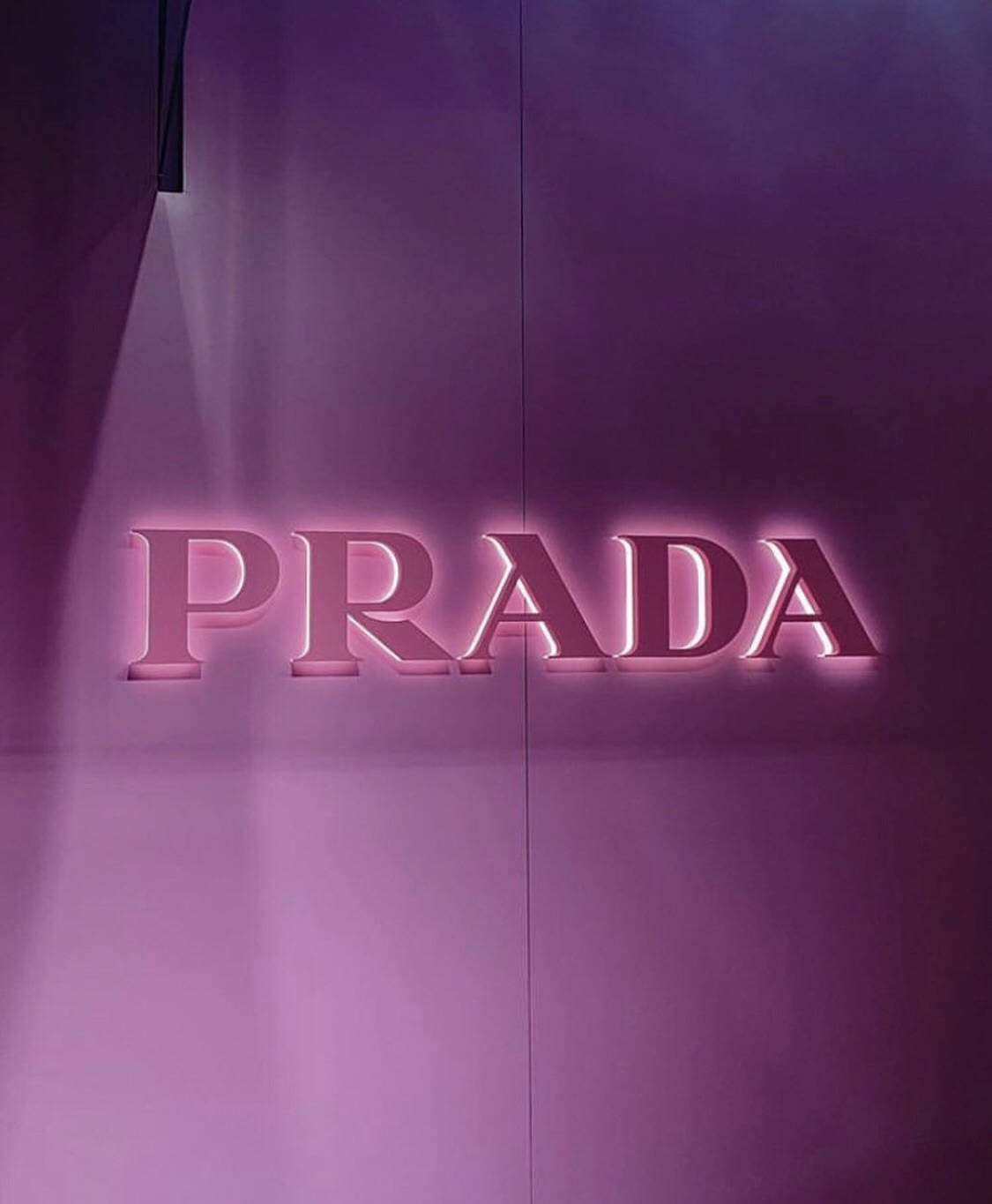 Download Prada's Purple Designer Logo Display Wallpaper 