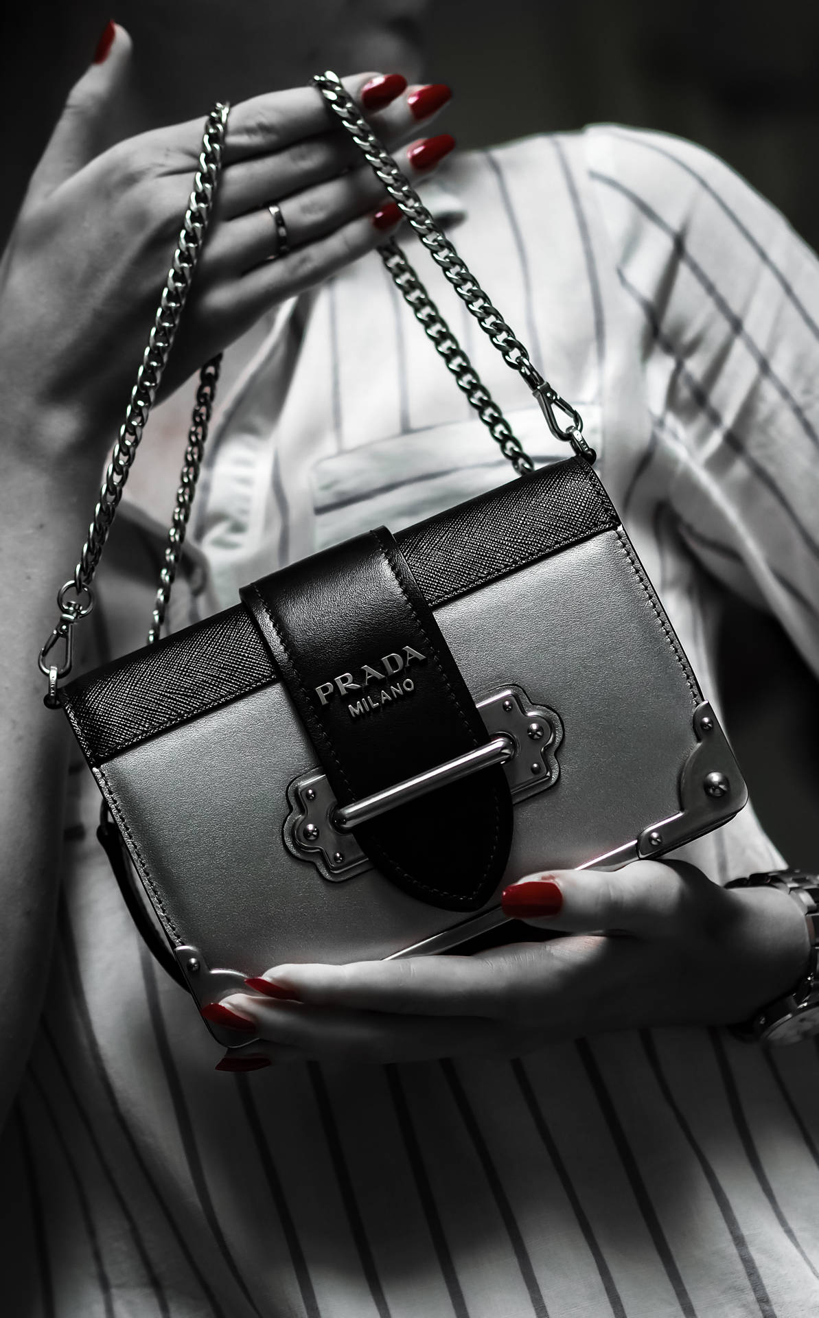 Prada Woman With Red Nails