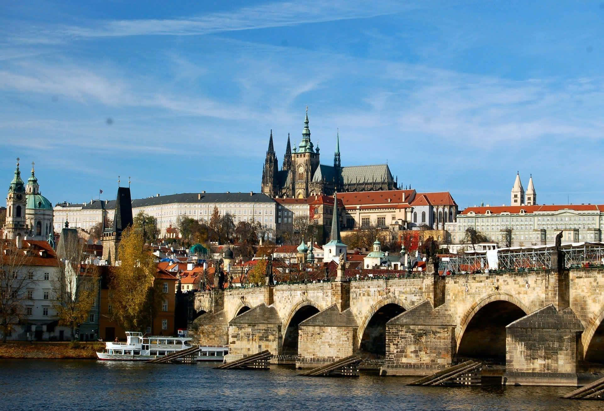 Prague Castle Across Charles River Wallpaper