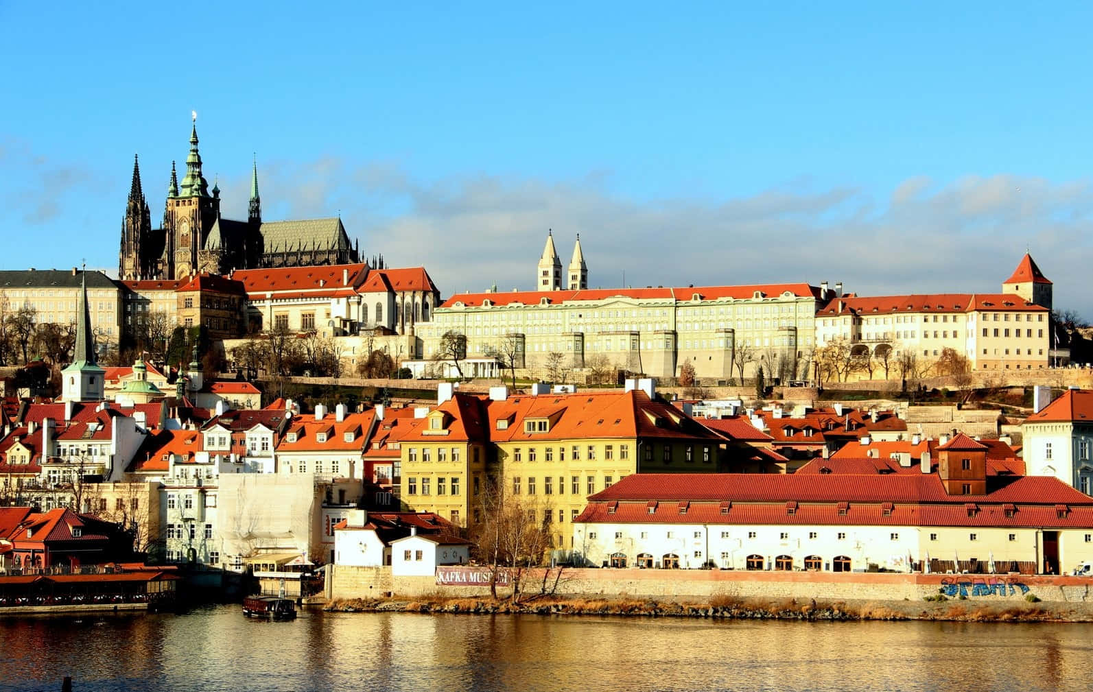 Prague Castle Across The River Wallpaper