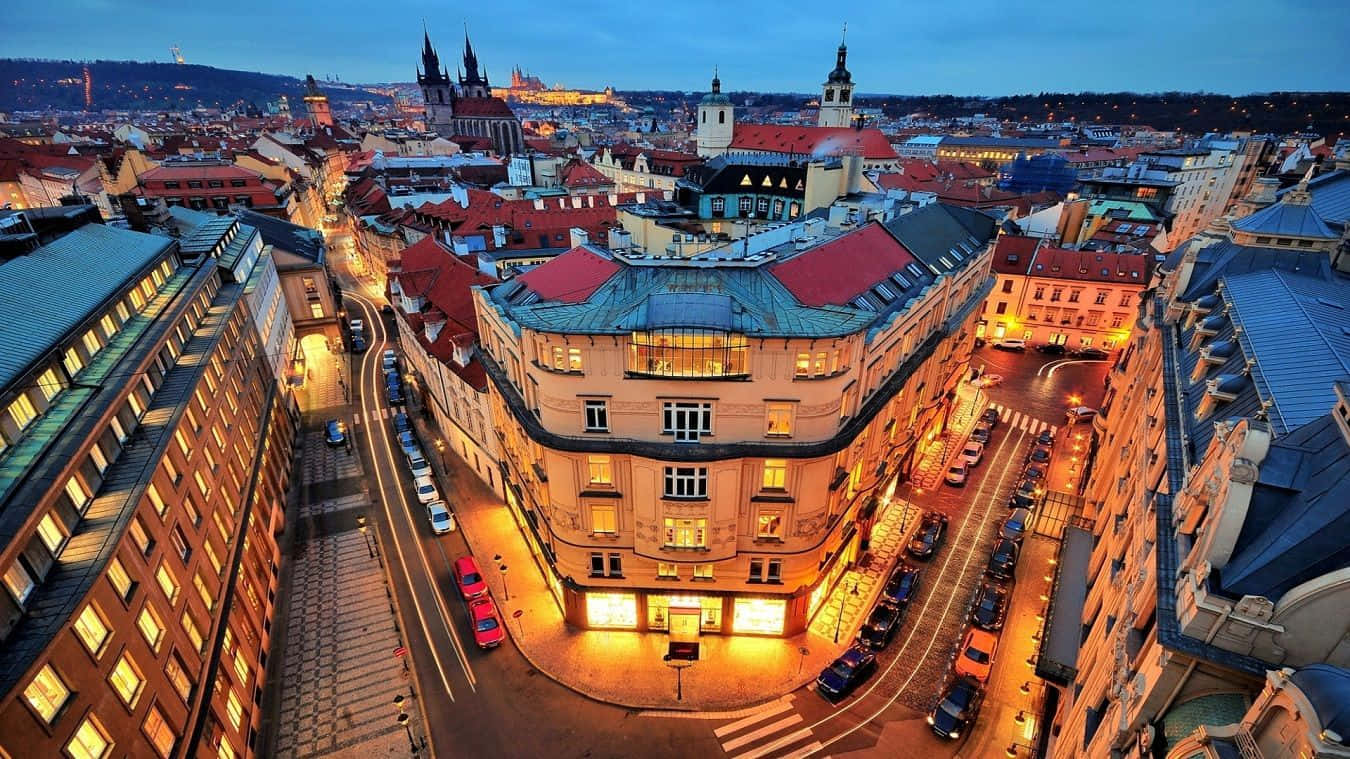 Prague Twilight Cityscape.jpg Wallpaper