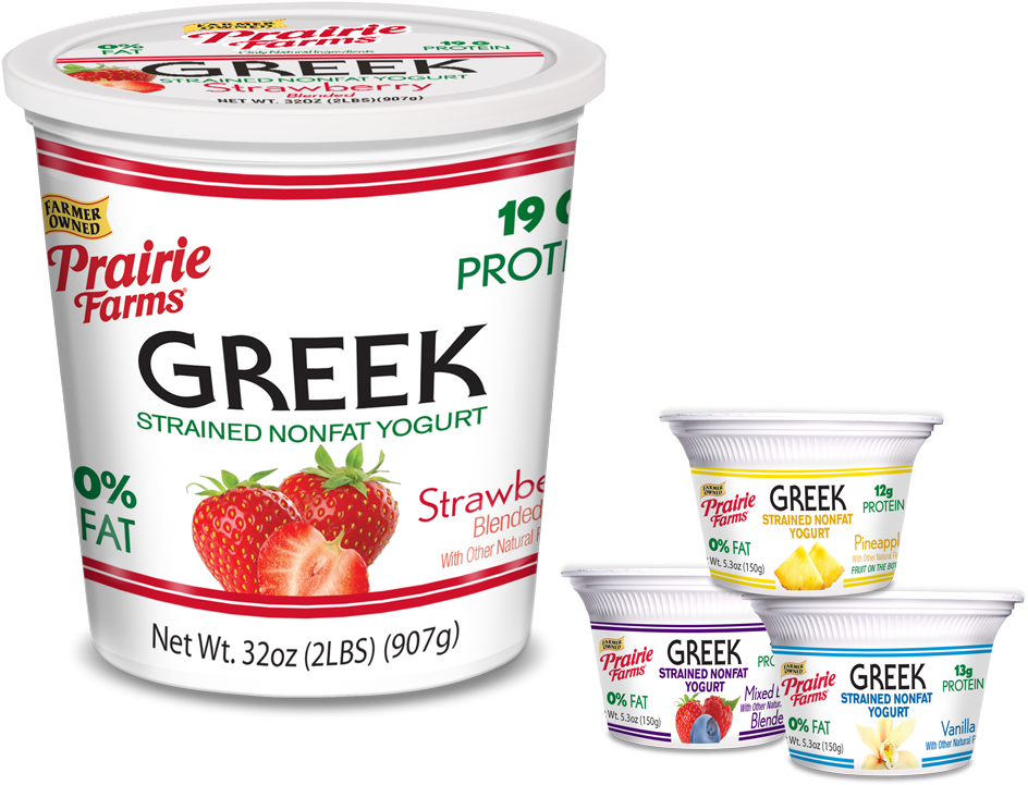 Prairie Farms Greek Yogurt Strawberry Variety PNG
