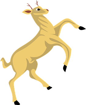 Prancing Deer Vector Illustration PNG