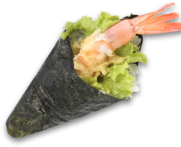 Prawn Temaki Sushi Cone PNG